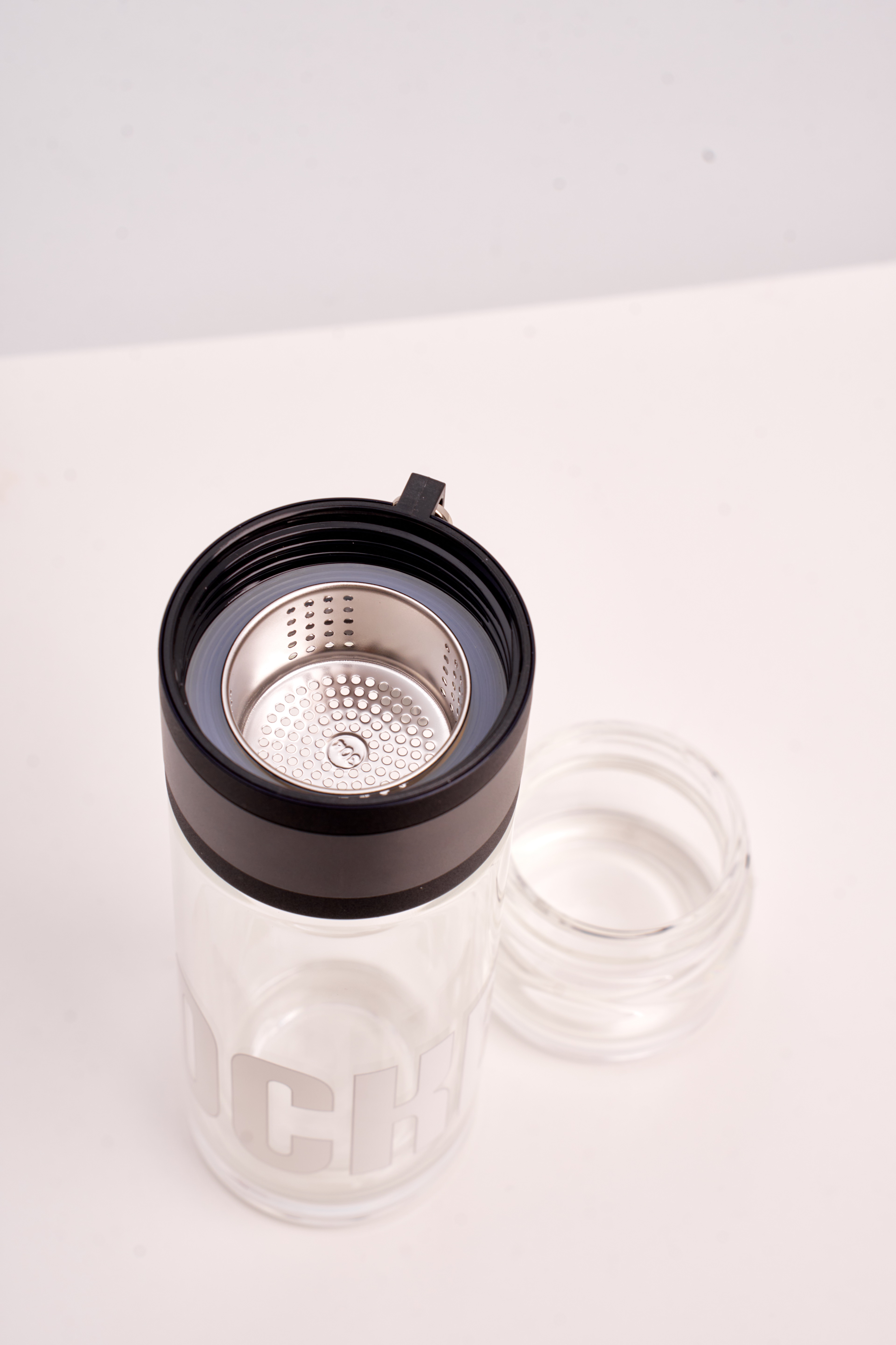 Термобутылка стекляная с белым логотипом - Изображение 2