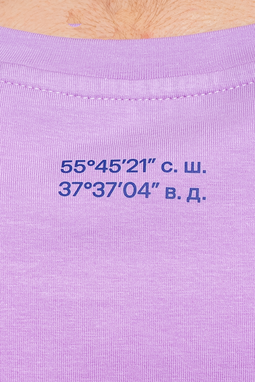 Сиреневая футболка с объемным логотипом - Изображение 6