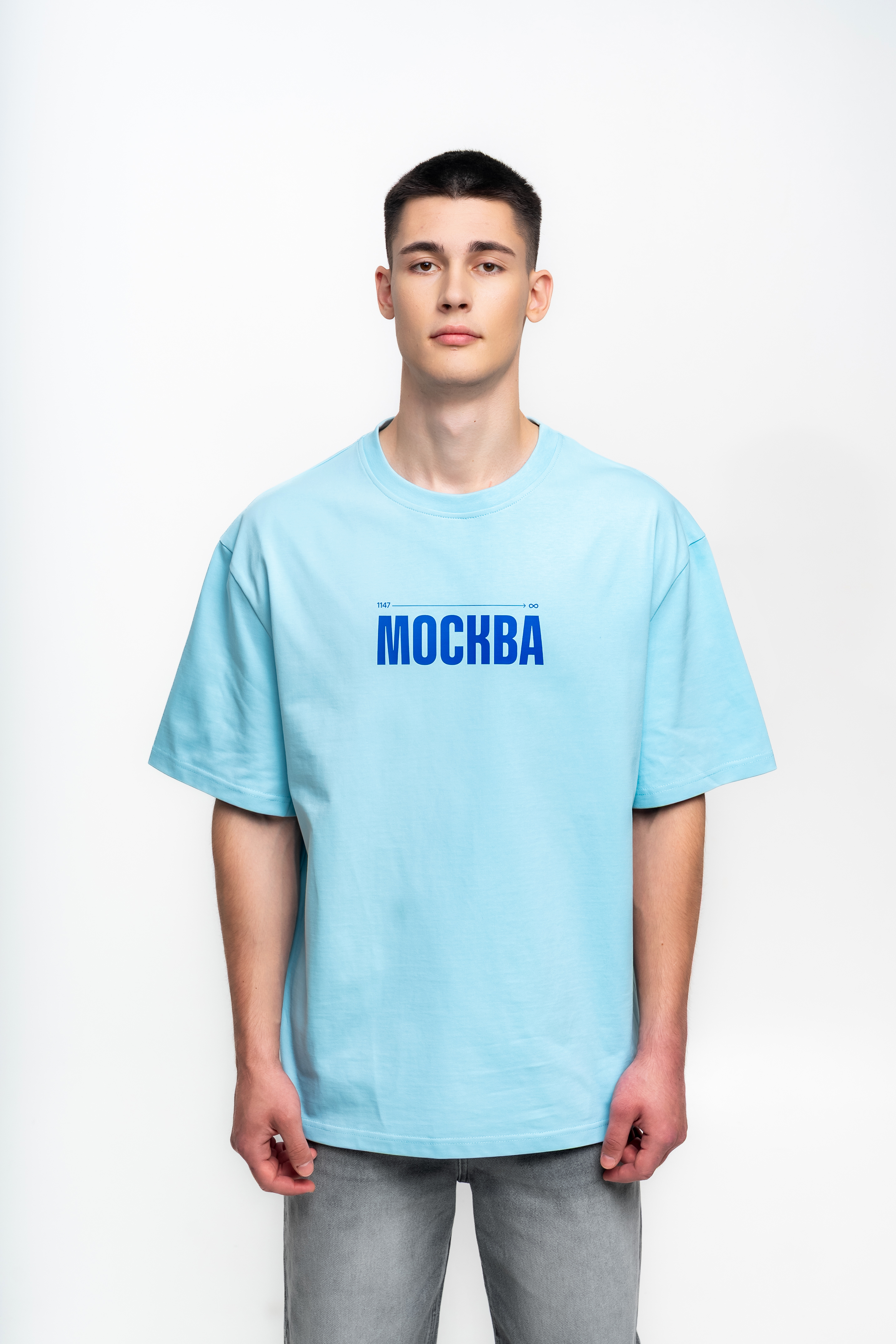Голубая футболка с синим логотипом - Изображение 10