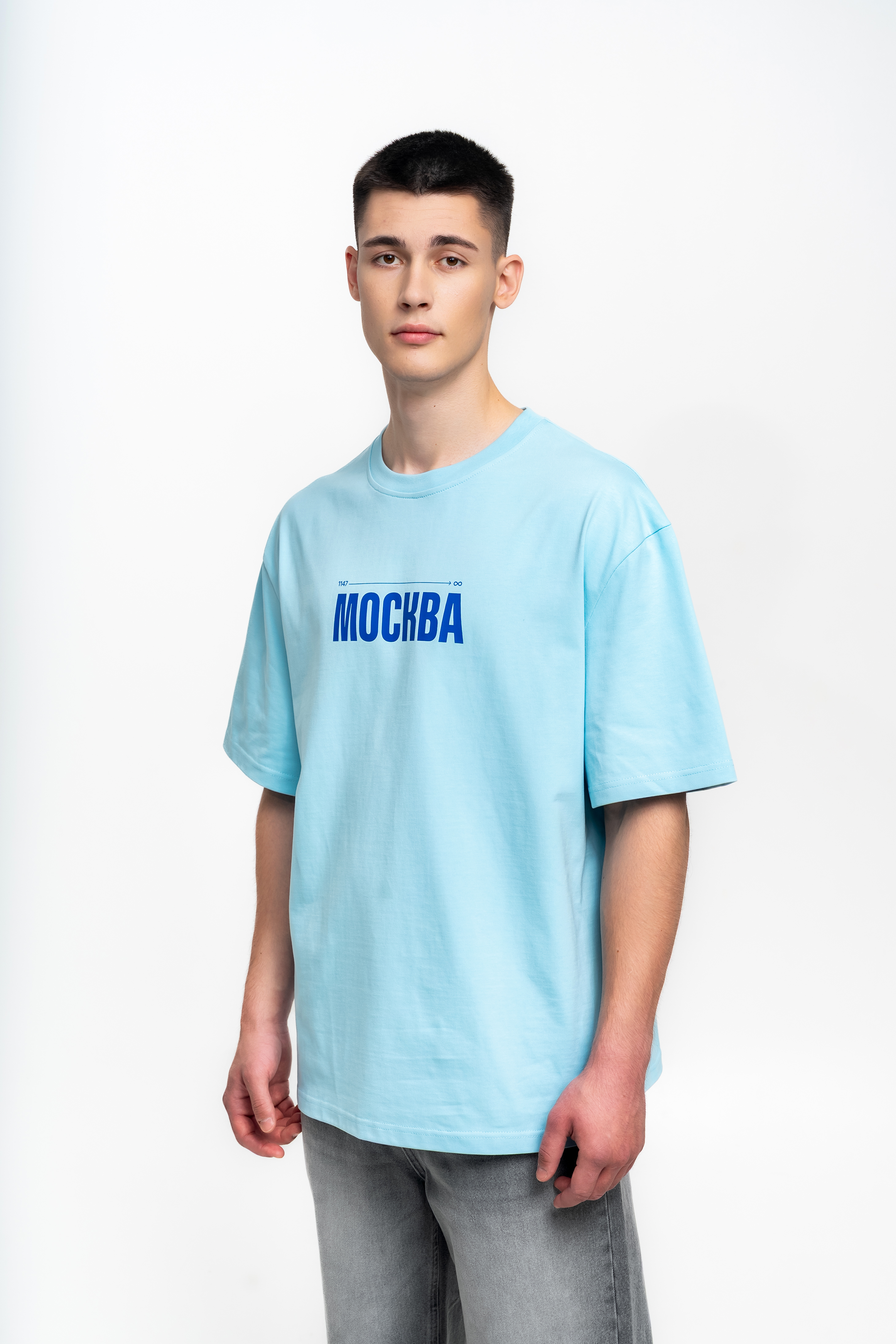 Голубая футболка с синим логотипом - Изображение 11